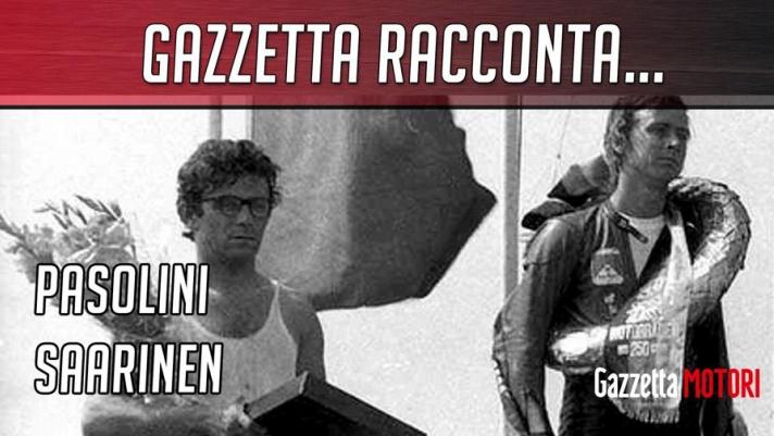 Fu uno dei più tragici incidenti della storia del motociclismo, quando a Monza Jarno Saarinen e Renzo Pasolini persero la vita a Monza il 20 maggio del 1973. Li ricordiamo qui con  Mario Lega e Pier Francesco Pileri per Gazzetta Racconta