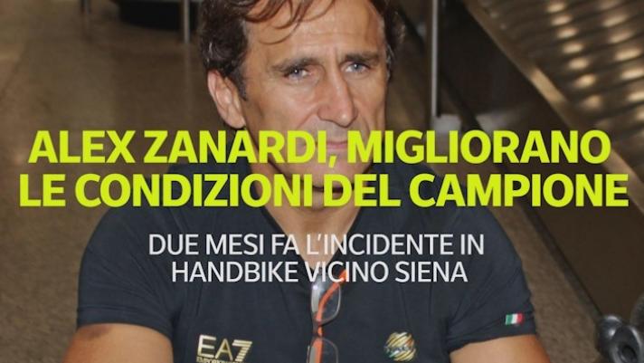 Dopo l’incidente in handbike, avvenuto il 19 giugno contro un camion vicino Siena, migliorano le condizioni di Alex Zanardi, ricoverato dal 24 luglio all'Ospedale San Raffaele.