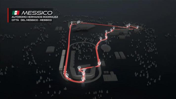 Un giro di pista sul circuito di Città del Messico che ospita la F1 2021
