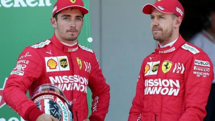 Charles Leclerc e Sebastian Vettel. Afp