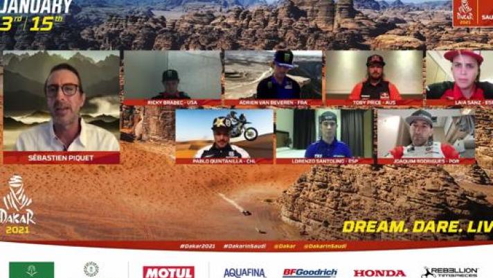 La conferenza stampa inaugurale della Dakar moto  via Zoom