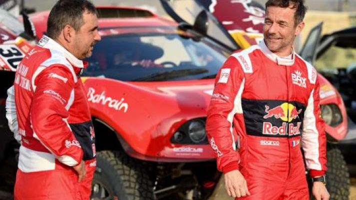 Da sinistra Daniel Elena e Sebastien Loeb alla Dakar 2021. Afp