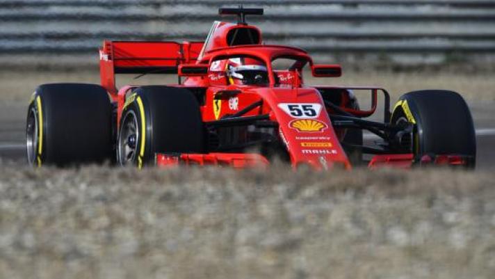 Sainz a Fiorano in febbraio con la Ferrari 2018. Getty