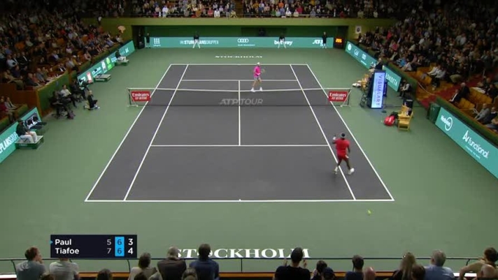 All'Atp di Stoccolma, durante il secondo set Frances Tiafoe subisce un punto da Tommy Paul e reagisce così...