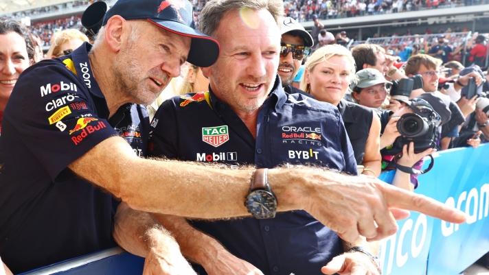 Da sin Adrian Newey e Christian Horner, dt e team principal Red Bull. AFP