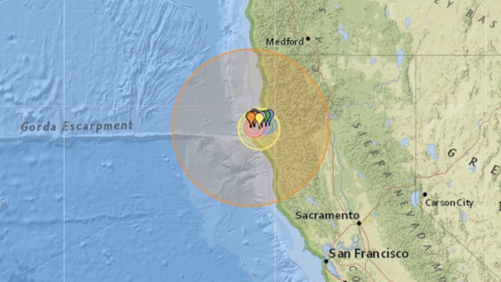 L'epicentro del terremoto del 20 dicembre 2022 in California