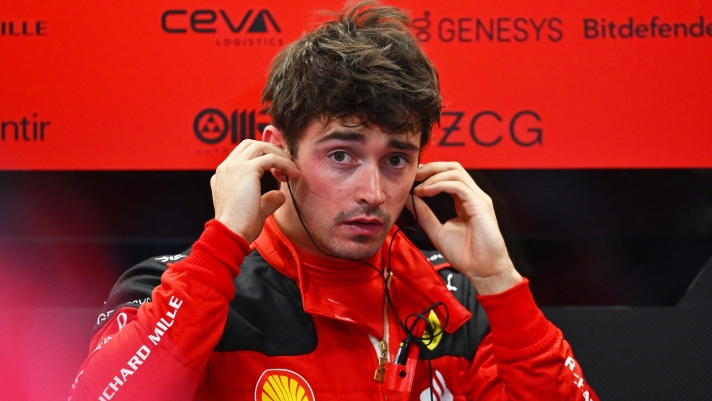 MONTREAL, QUEBEC - JUNE 16: Charles Leclerc of Monaco and Ferrari looks on in the garage during practice ahead of the F1 Grand Prix of Canada at Circuit Gilles Villeneuve on June 16, 2023 in Montreal, Quebec.   Dan Mullan/Getty Images/AFP (Photo by Dan Mullan / GETTY IMAGES NORTH AMERICA / Getty Images via AFP)