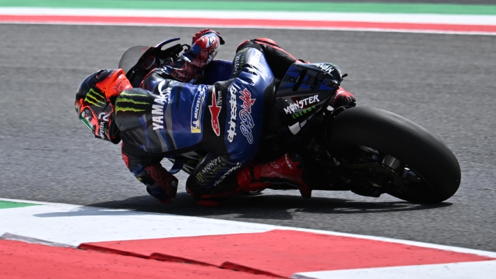 French rider Fabio Quartararo of Monster Energy Yamaha MotoGP Team in action during the free practice session of the Motorcycling Grand Prix of Italy at the Mugello circuit in Scarperia, central Italy, 9 June 2023. ANSA/CLAUDIO GIOVANNINI