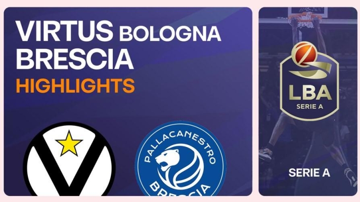 Nel posticipo dell'8ª giornata della Serie A di basket, la Virtus Bologna supera per 88-76 Brescia e si porta da sola in testa alla classifica del campionato. Guarda il video con gli highlights del match