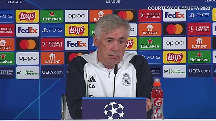 Il tecnico del Real Madrid in conferenza.