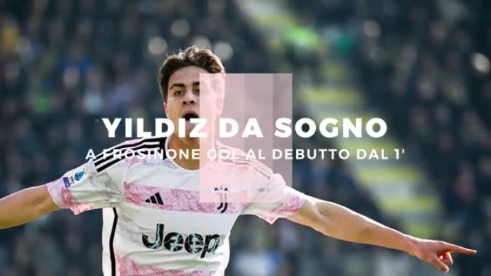 Debutto dal 1' in Serie A da sogno per Kenan Yildiz in Frosinone-Juventus: il turco si inventa un gol passando in mezzo a tre giocatori ed esulta con la linguaccia, come Del Piero