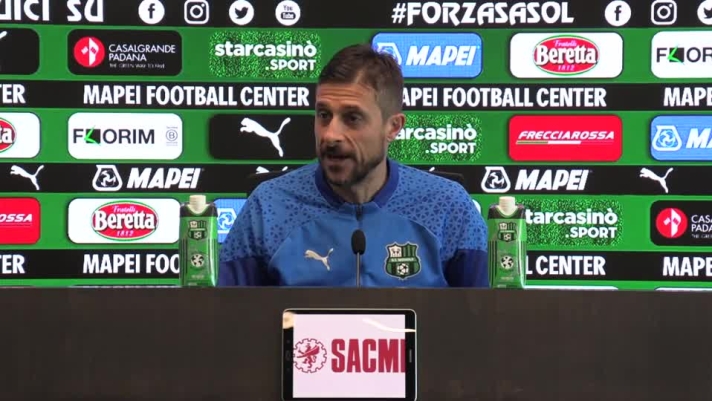 Il tecnico del Sassuolo in conferenza.