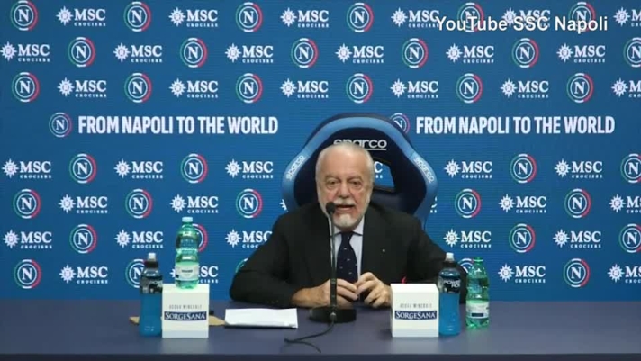 Il presidente azzurro è intervenuto in conferenza.