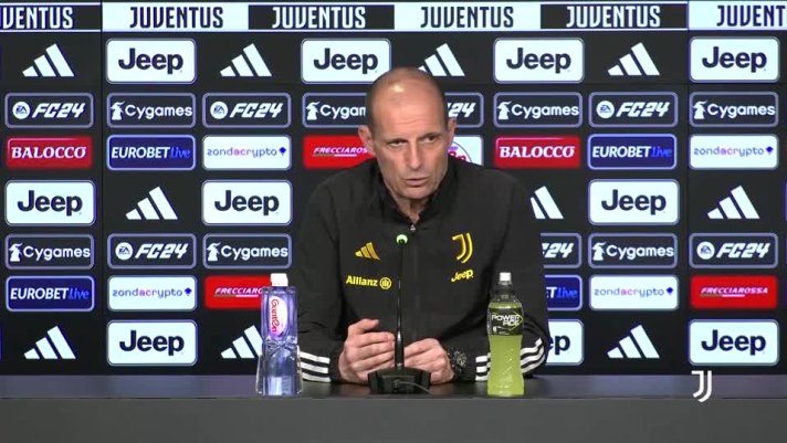 L'allenatore della Juventus in conferenza.