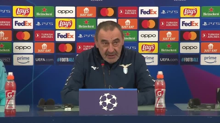 Il tecnico della Lazio in conferenza stampa.