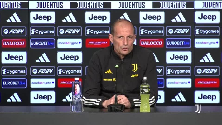 Il tecnico della Juventus in sala stampa.