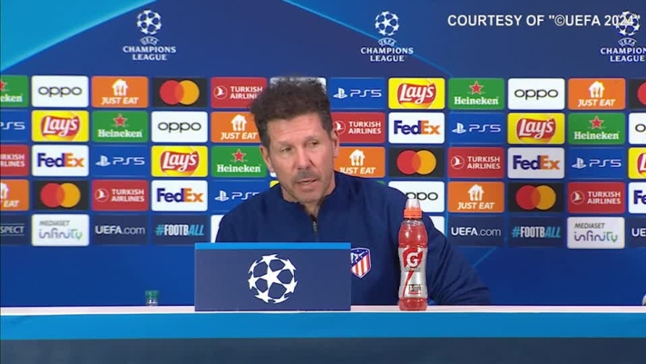 Il tecnico dell'Atletico Madrid in conferenza.