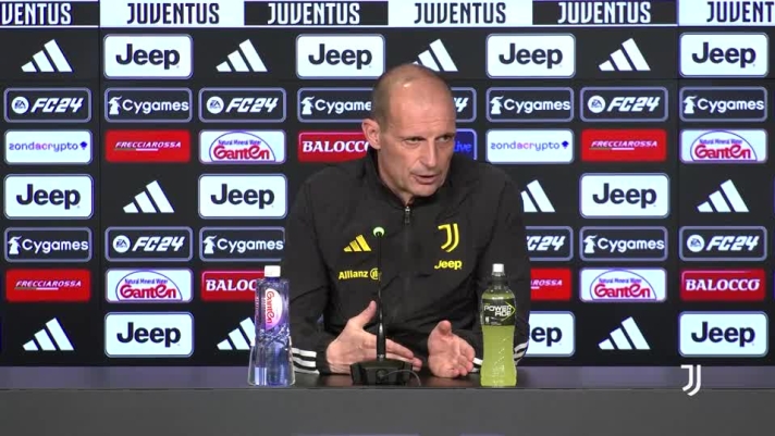 Il tecnico della Juventus in conferenza.