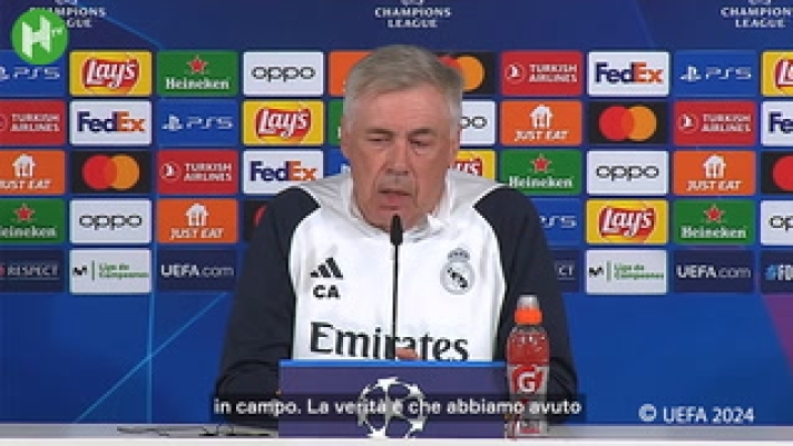 Carlo Ancelotti presenta l'andata dei quarti di finale di Champions League del Real Madrid contro il Manchester City e racconta cosa ha imparato delle semifinali dello scorso anno.
