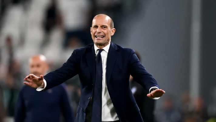 TURIN, ITALY - APRIL 07: Head coach of Juventus Massimiliano Allegri gestures during the Serie A TIM match between Juventus and ACF Fiorentina at Allianz Stadium on April 07, 2024 in Turin, Italy. (Photo by Daniele Badolato - Juventus FC/Juventus FC via Getty Images)