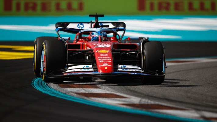 MIAMI, FLORIDA - MAY 03: Charles Leclerc of Monaco driving the (16) Ferrari SF-24 on track during Sprint Qualifying ahead of the F1 Grand Prix of Miami at Miami International Autodrome on May 03, 2024 in Miami, Florida.   Chris Graythen/Getty Images/AFP (Photo by Chris Graythen / GETTY IMAGES NORTH AMERICA / Getty Images via AFP)