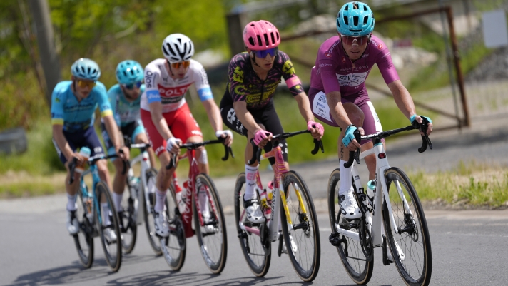 The pack rides during the stage 2 of the of the Giro d'Italia from San Francesco al Campo to Santuario di Oropa, Italy - Sunday May 5, 2024 Italy - Sport Cycling (Photo by Fabio Ferrari/Lapresse)