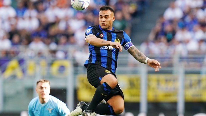 Inter?s Lautaro Martinez during the Serie A soccer  match between Inter and Lazio at the San Siro Stadium  , north Italy - Sunday 19 , May , 2024. Sport - Soccer . (Photo by Spada/LaPresse)