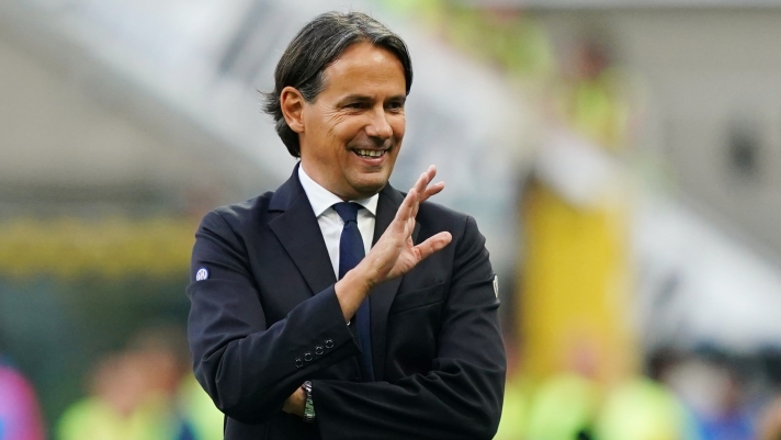 Inter’s Simone Inzaghi during the Serie A soccer  match between Inter and Lazio at the San Siro Stadium  , north Italy - Sunday 19 , May , 2024. Sport - Soccer . (Photo by Spada/LaPresse)