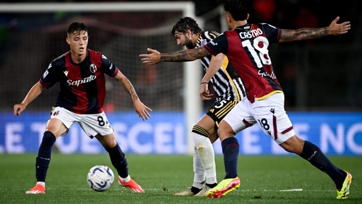 BOLOGNA, ITALY - MAY 20: Manuel Locatelli of Juventus during the Serie A TIM match between Bologna FC and Juventus at Stadio Renato Dall'Ara on May 20, 2024 in Bologna, Italy.(Photo by Daniele Badolato - Juventus FC/Juventus FC via Getty Images)