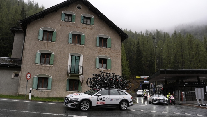 Change of departure city due to bad weather of the stage 16 of the Giro d'Italia from Livigno to Santa Cristina Val Gardena (Monte Pana) Italy - Tuesday, May 21, 2024 - Sport, Cycling (Photo by Fabio Ferrari / LaPresse)