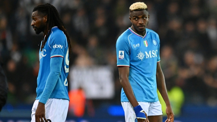 UDINE, ITALY - MAY 06: Victor Osimhen of SSC Napoli looks dejected after the Serie A TIM match between Udinese Calcio and SSC Napoli at Dacia Arena on May 06, 2024 in Udine, Italy. (Photo by Alessandro Sabattini/Getty Images)
