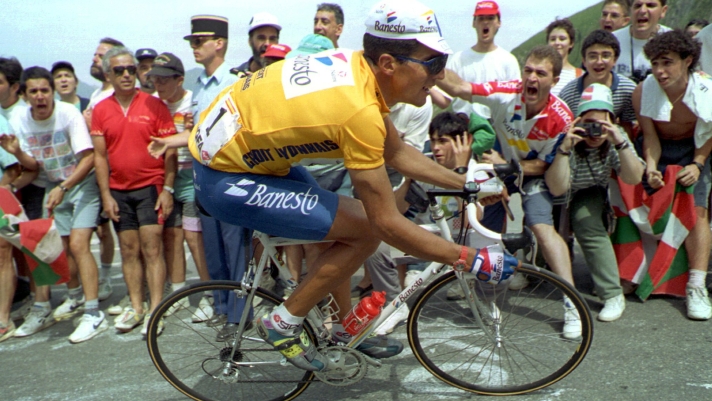 15 JUL 1994:  MIGUEL INDURAIN OF SPAIN IN ACTION DURING TODAYS TWELFTH STAGE OF THE 1994 TOUR DE FRANCE FROM LOURDES TO LUZ ARDIDEN. Mandatory Credit: Pascal Rondeau/ALLSPORT