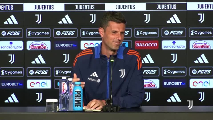 Il tecnico della Juventus in conferenza.