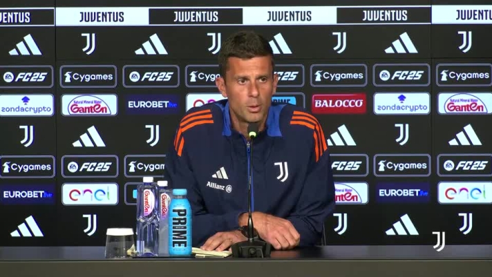 Il tecnico della Juventus in conferenza.