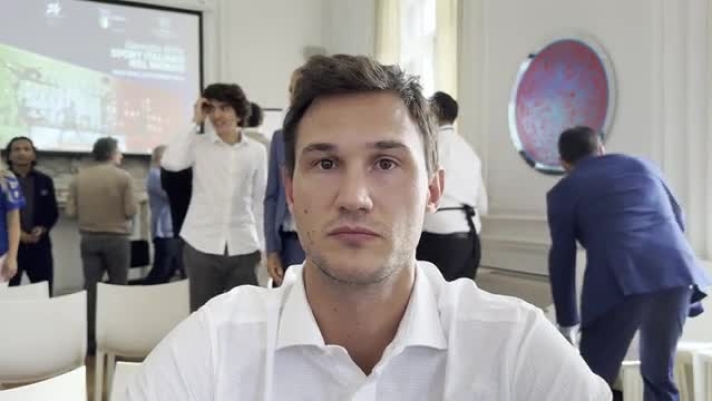 Danilo Gallinari a un evento del Consolato di New York sulla Giornata dello Sport Italiano nel Mondo