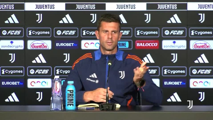 Il tecnico della Juventus in conferenza.