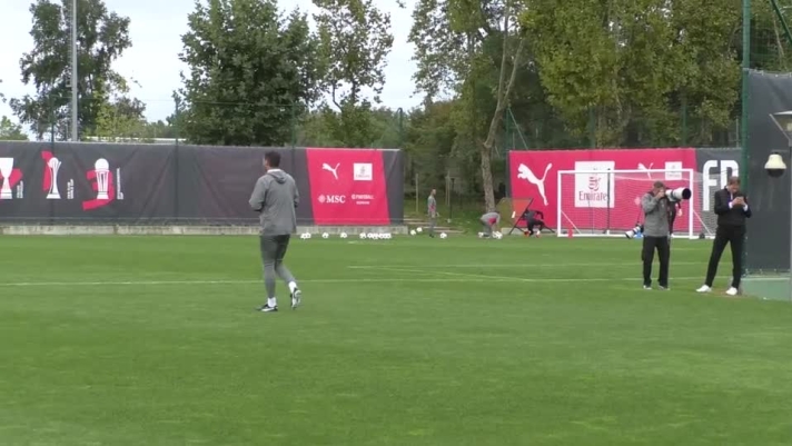 Allenamento a Milanello per la squadra rossonera