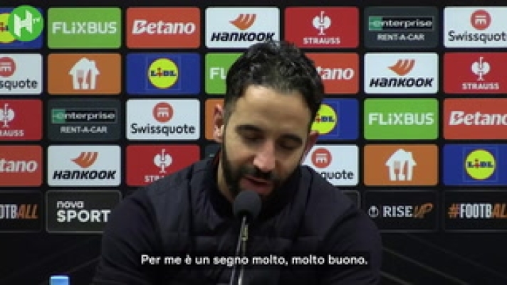 L'allenatore del Manchester United Ruben Amorim ha insistito sul fatto che  stato un "ottimo segnale" vedere Rasmus Hojlund e Amad Diallo discutere visibilmente dopo la vittoria in Europa League sul Viktoria Plzen.