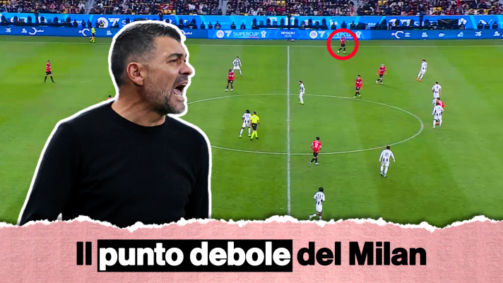 L'allenatore del Milan Sergio Conceicato durante Juventus-Milan, semifinale di Coppa Italia giocata a Riad (Arabia Saudita) il 3 gennaio.