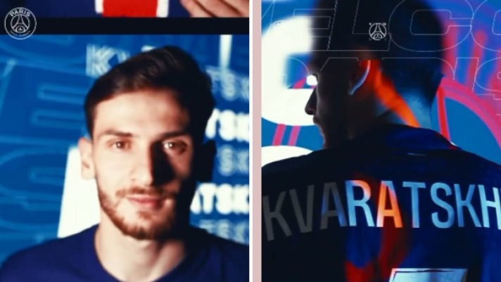 Kvicha Kvaratskhelia  un nuovo giocatore del Paris Saint-Germain. L'ex attaccante del Napoli ha firmato un contratto fino al 2029 e indosser la maglia numero 7. Ecco il video pubblicato sui social dal club francese (Instagram/@psg)