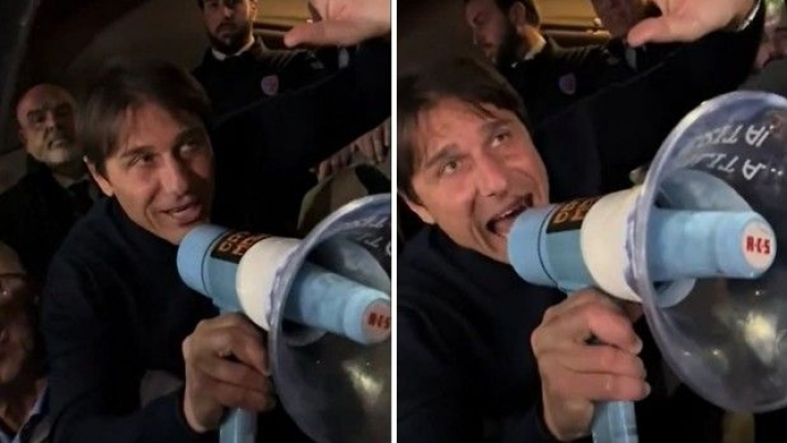 antonio conte megafono tifosi napoli