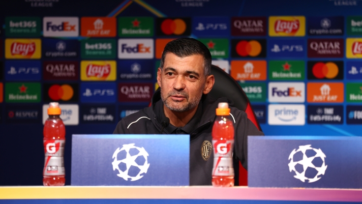 Sergio Concei?ao in conferenza stampa alla vigilia di Milan-Girona di Champions League