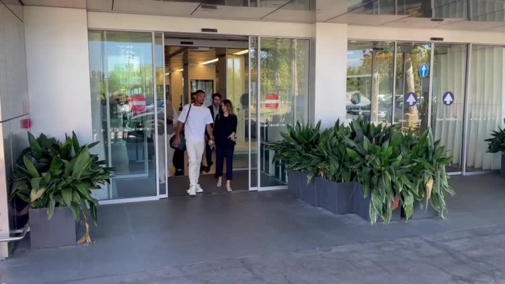 Andy Diouf arriving in Milan