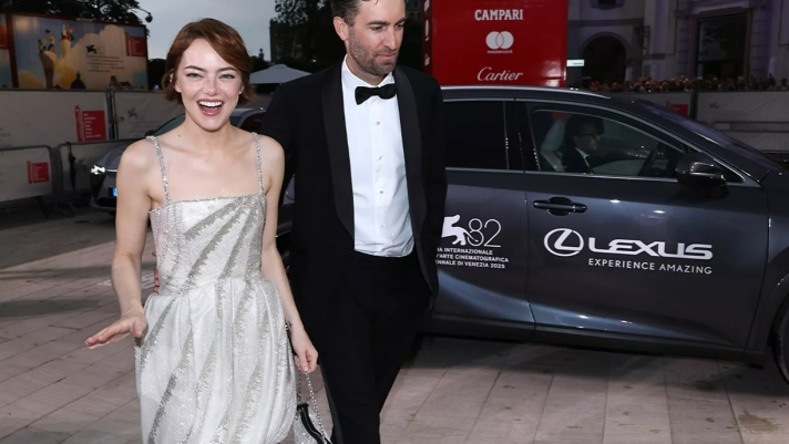 Screenshot from a video featuring Emma Stone and Lexus