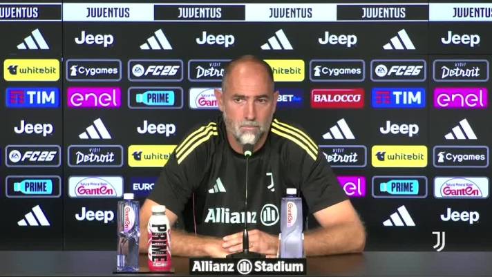 L`allenatore della Juventus, Tudor, in conferenza stampa.