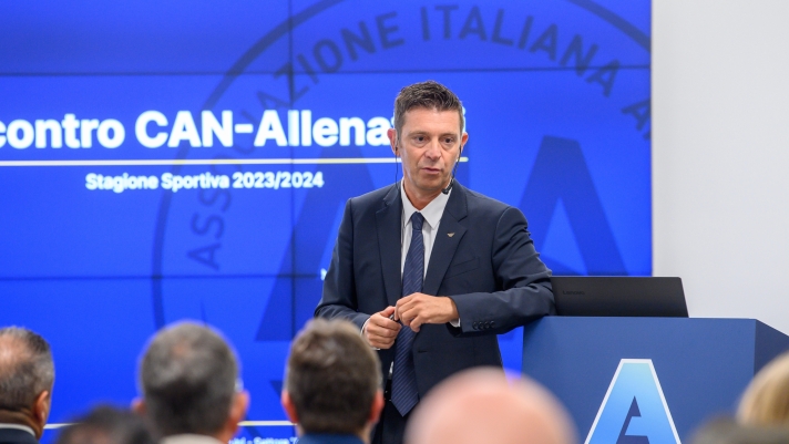 Gianluca Rocchi all’Incontro Commissione Arbitri Nazionale e Allenatori di Serie A presso il centro IBC di Lissone  - Giovedì 05 Settembre 2024  (Foto Claudio Furlan/Lapresse)     Gianluca Rocchi at the National Referee Commission and Serie A Coaches Meeting at the IBC center in Lissone - Thursday, Sept. 05, 2024  (Photo Claudio Furlan/Lapresse)