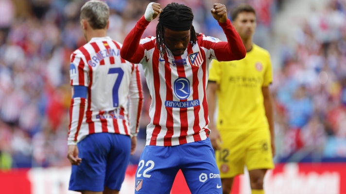 epa12968608 Atletico de Madrid's Ademola Lookman celebrates after scoring the 1-0 goal during the Spanish LaLiga soccer match between Atletico de Madrid and Girona FC in Madrid, Spain, 17 May 2026.  EPA/MARISCAL