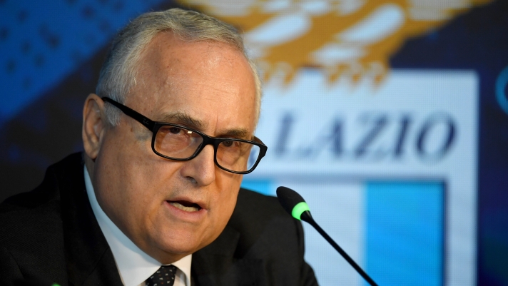 ROME, ITALY - FEBRUARY 17: SS Lazio President Claudio Lotito during the press conference to present the project for the Flaminio stadium of SS Lazio at the Formello Sport Centre on February 17, 2026 in Rome, Italy.  (Photo by Marco Rosi - SS Lazio/Getty Images)