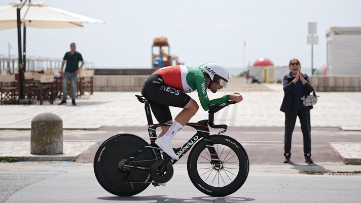 Italyâs Filippo Ganna of Netcompany Ineos during Stage 10, an individual time trial at the Giro dâItalia, from Viareggio to Massa, Italy, Tuesday, May 19, 2026. (Photo by Marco Alpozzi/Lapresse)