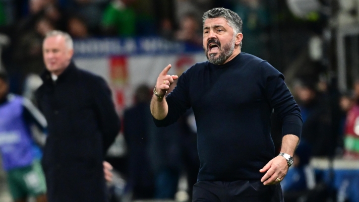 Italy's head coach Gennaro Gattuso during the FIFA World Cup 2026 qualifiers playoff semifinal soccer match between Italy and  Northern Ireland at Bergamo Stadium in Bergamo, Italy, 26 march 2026. ANSA/MICHELE MARAVIGLIA